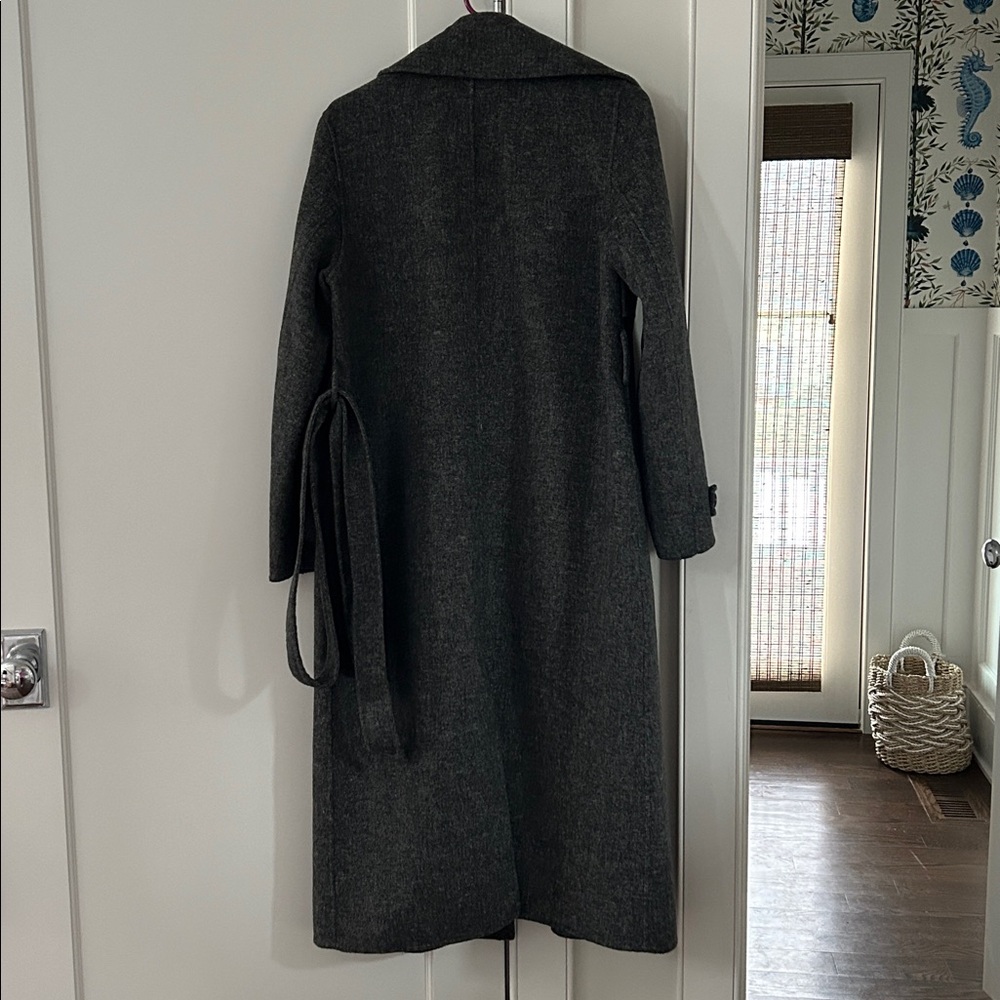 Women's Zara Gray Wool Blend Trench Coat - Picture 7 of 7
